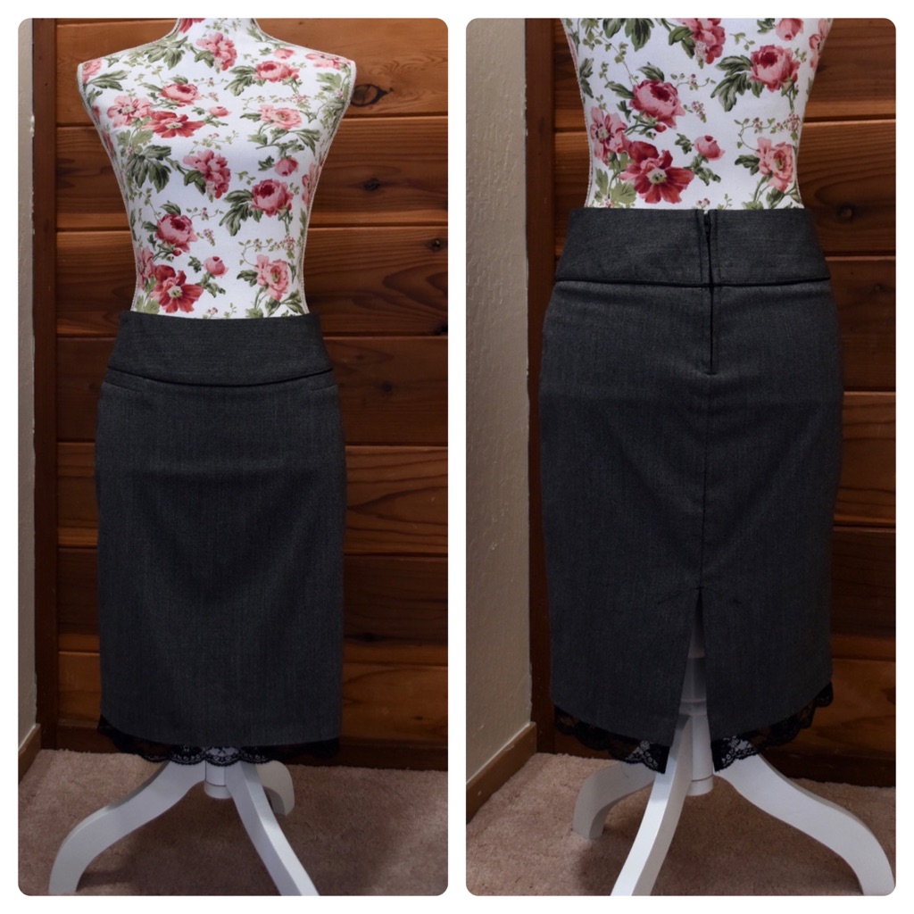 Xxi Lace Hem Trim Pencil Skirt